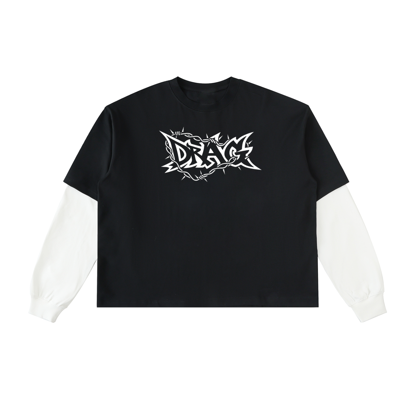 Legalize Wheelies Layered Contrast Sleeve Cotton T-Shirt